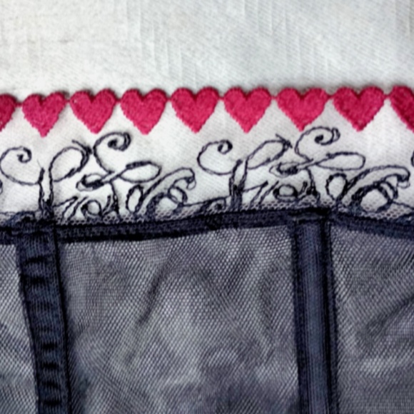 Victoria's Secret Love Letters faux leather embroidered lace bustier top sz36D - Picture 4 of 6